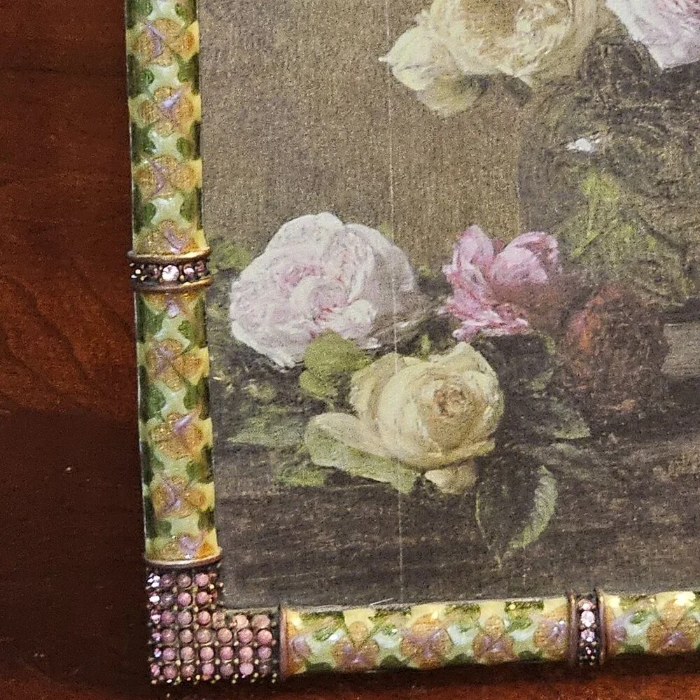RARE WOW JAY STRONGWATER ARGYLE PLAID PINK DARJEELING PAVE CRYSTAL ENAMEL FRAME